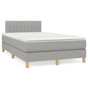 Box spring with light grey fabric mattress 120x190 cm