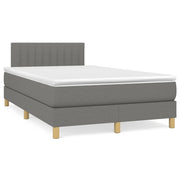 Box spring with dark gray fabric mattress 120x190 cm