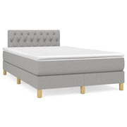 Box spring with light grey fabric mattress 120x190 cm