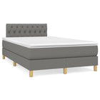 Boxspring met matras stof donkergrijs 120x190 cm