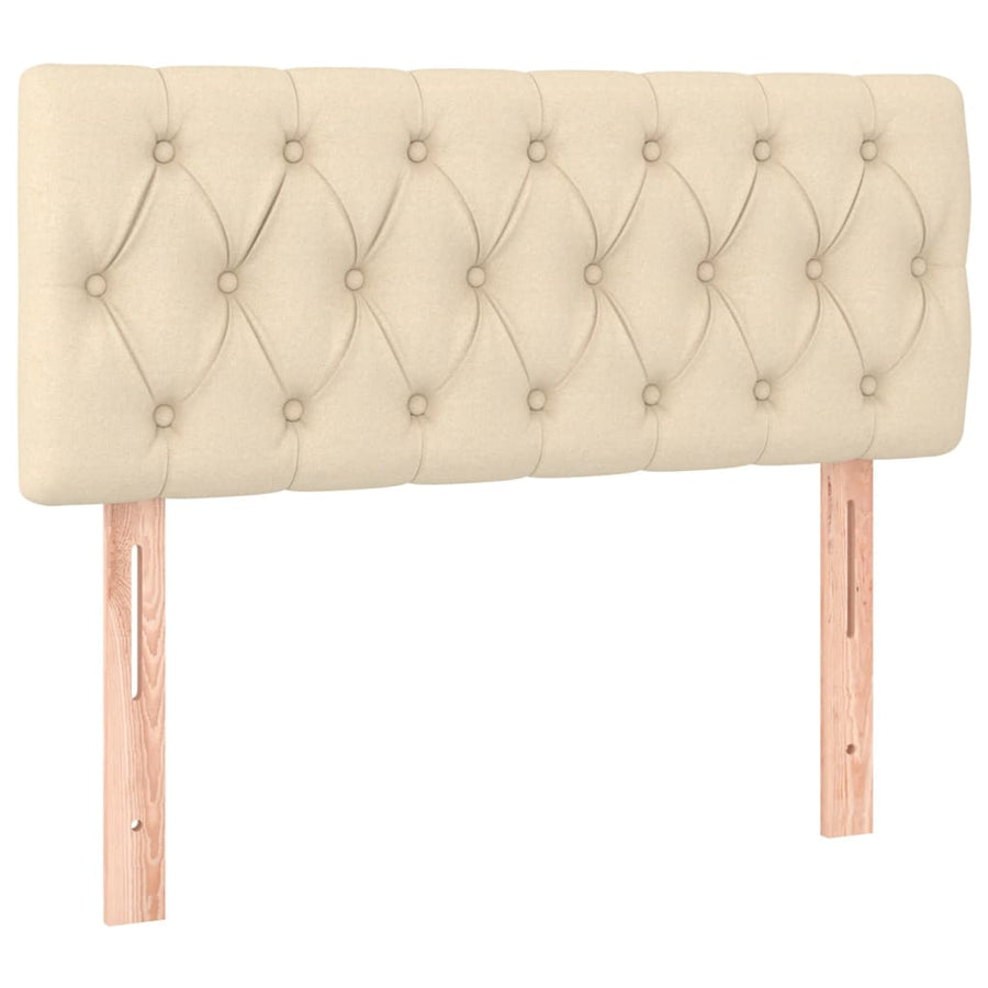 Boxspring met matras stof crèmekleurig 120x190 cm