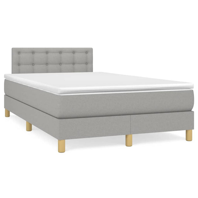 Boxspring met matras stof lichtgrijs 120x190 cm