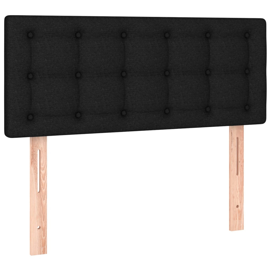 Boxspring Met Matras Stof Zwart 120X190 Cm