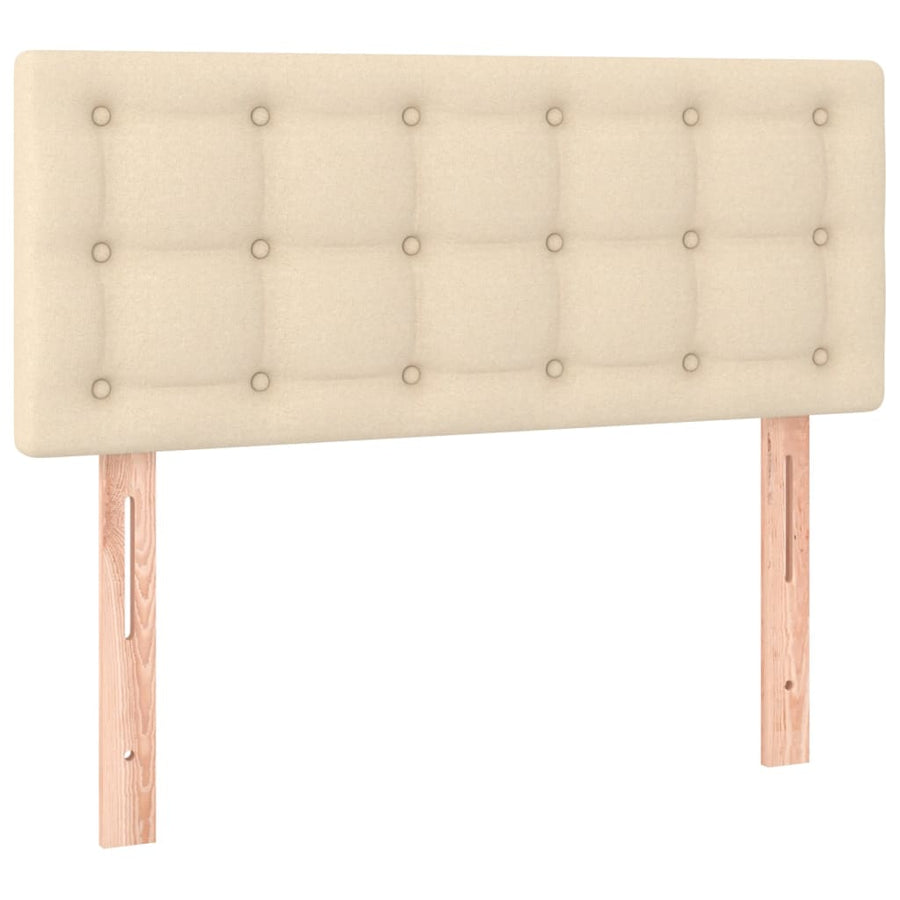 Boxspring met matras stof crèmekleurig 120x190 cm