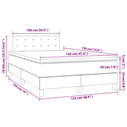 Boxspring met matras stof crèmekleurig 120x190 cm
