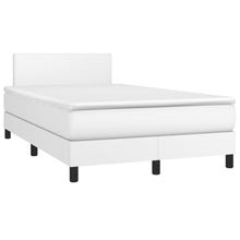 Boxspring Met Matras Kunstleer Wit 120X190 Cm