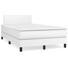 Boxspring Met Matras Kunstleer Wit 120X190 Cm