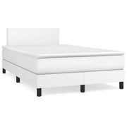 Boxspring met matras 120x190 cm wit kunstleer