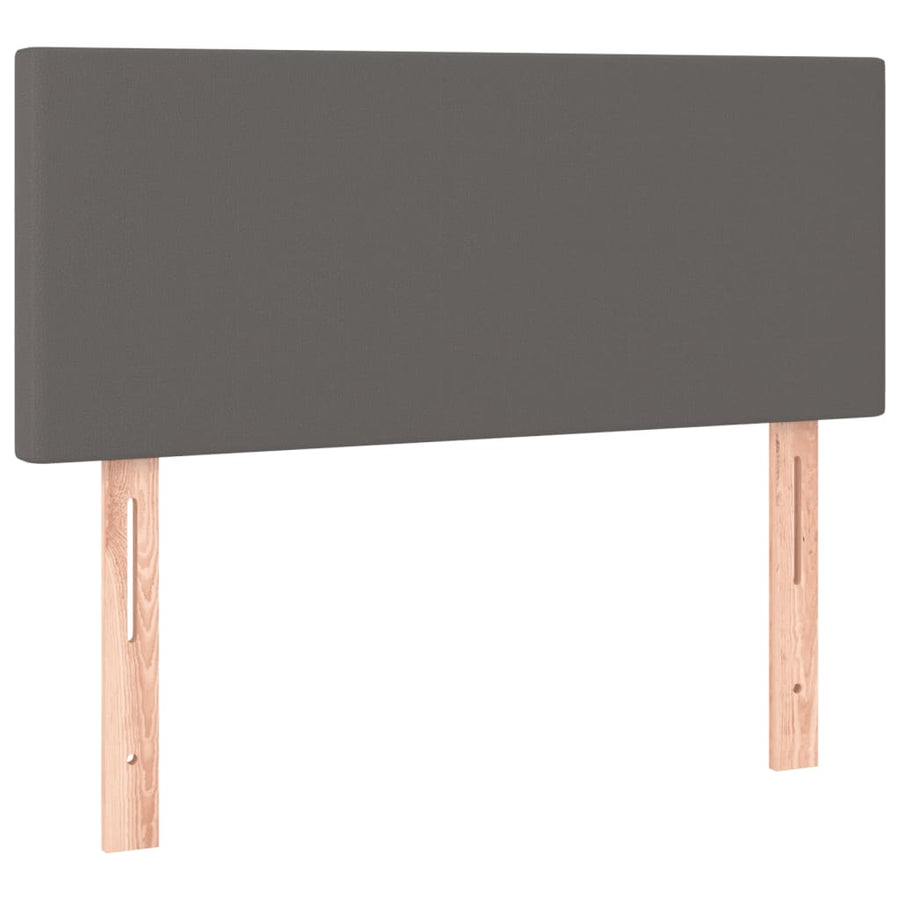 Boxspring Met Matras Kunstleer Grijs 120X190 Cm