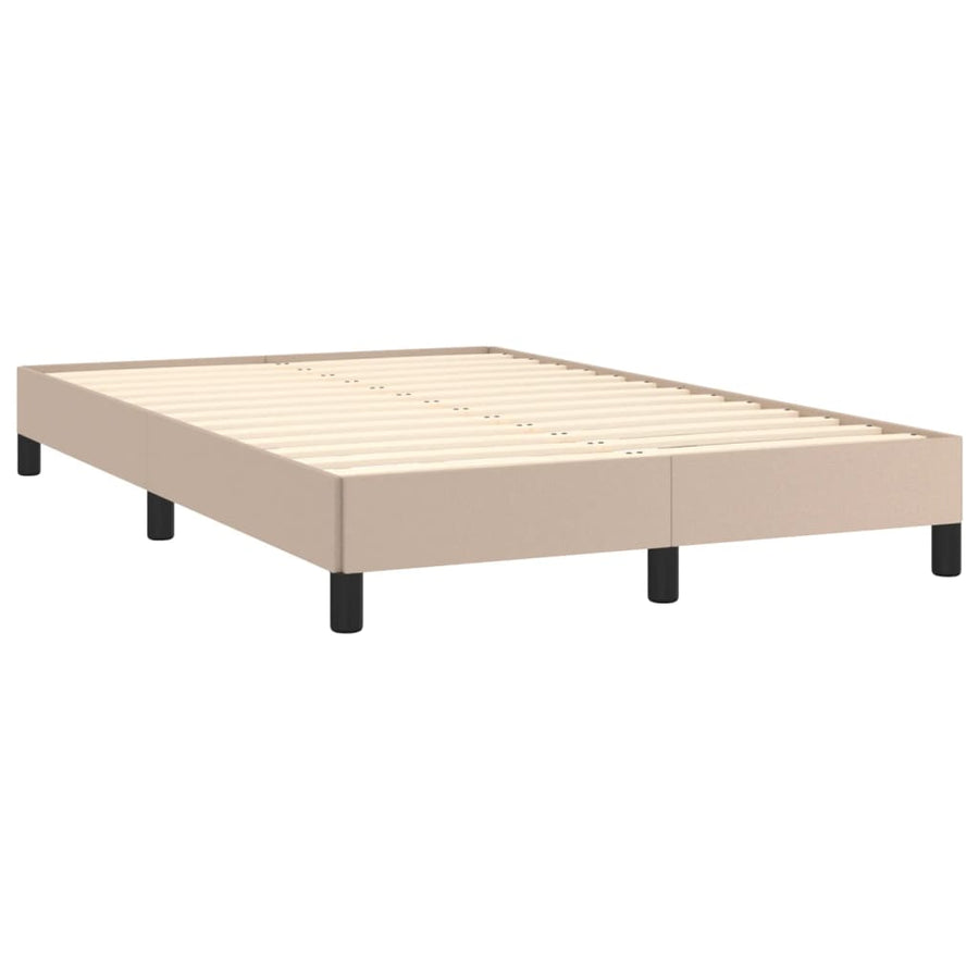 Boxspring Met Matras Kunstleer Cappuccinokleurig 120X190 Cm