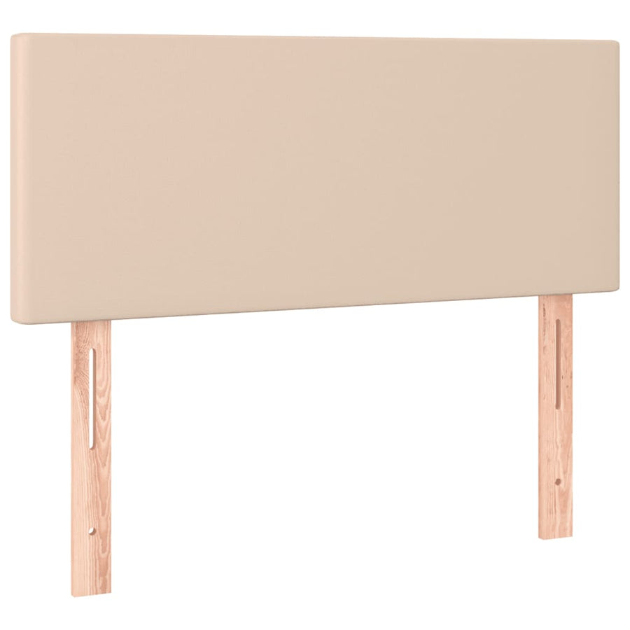 Boxspring Met Matras Kunstleer Cappuccinokleurig 120X190 Cm