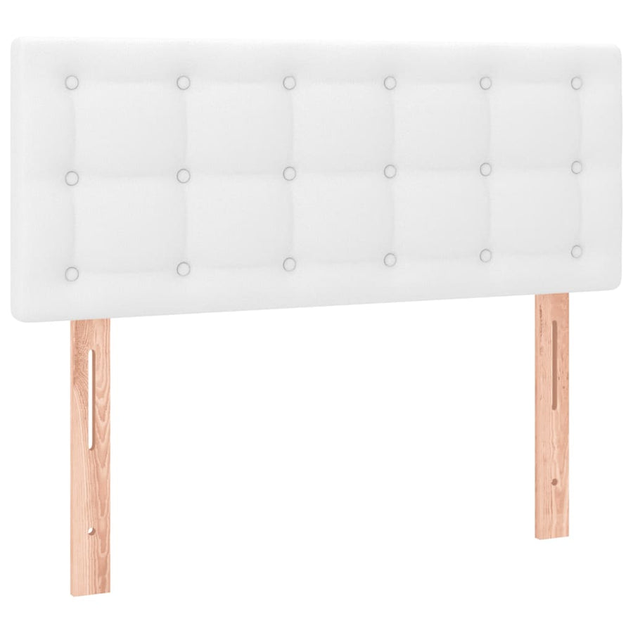 Boxspring Met Matras Kunstleer Wit 120X190 Cm