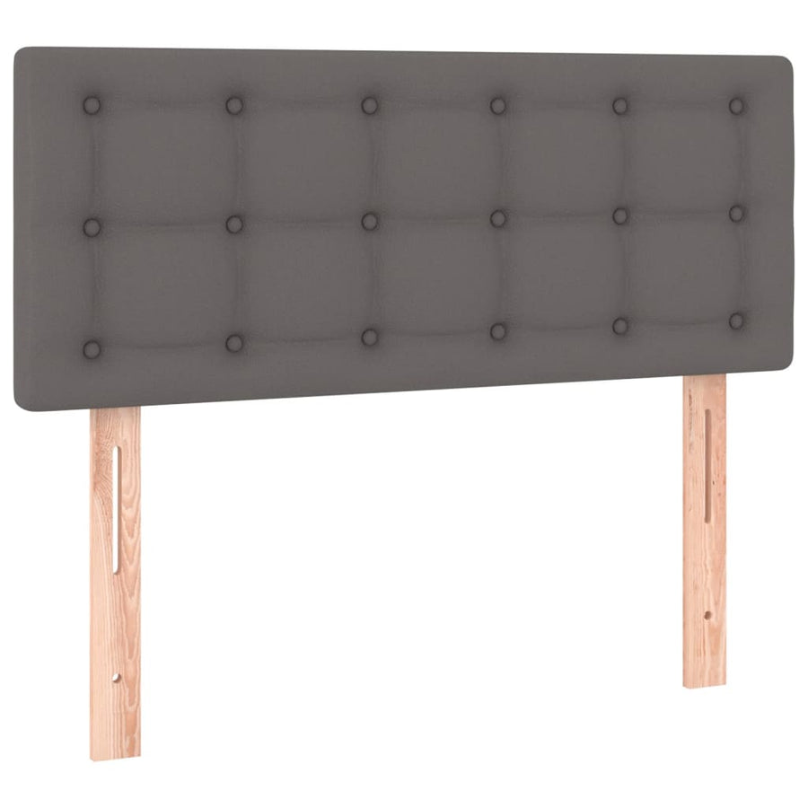 Boxspring Met Matras Kunstleer Grijs 120X190 Cm