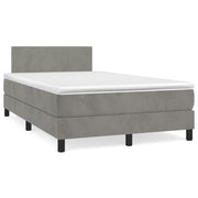 Boxspring met matras 120x190 cm lichtgrijs fluweel