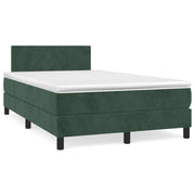 Boxspring met matras 120x190 cm fluweel donkergroen