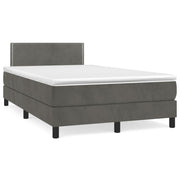 Boxspring met matras 120x190 cm donkergrijs fluweel