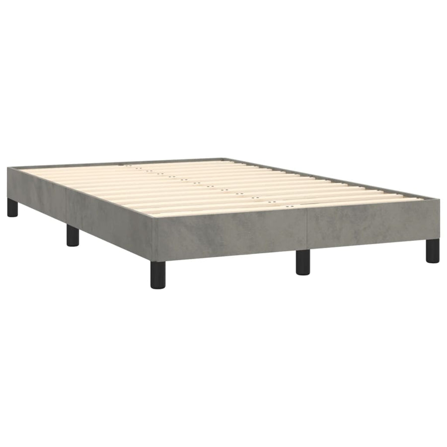 Boxspring met matras fluweel lichtgrijs 120x190 cm