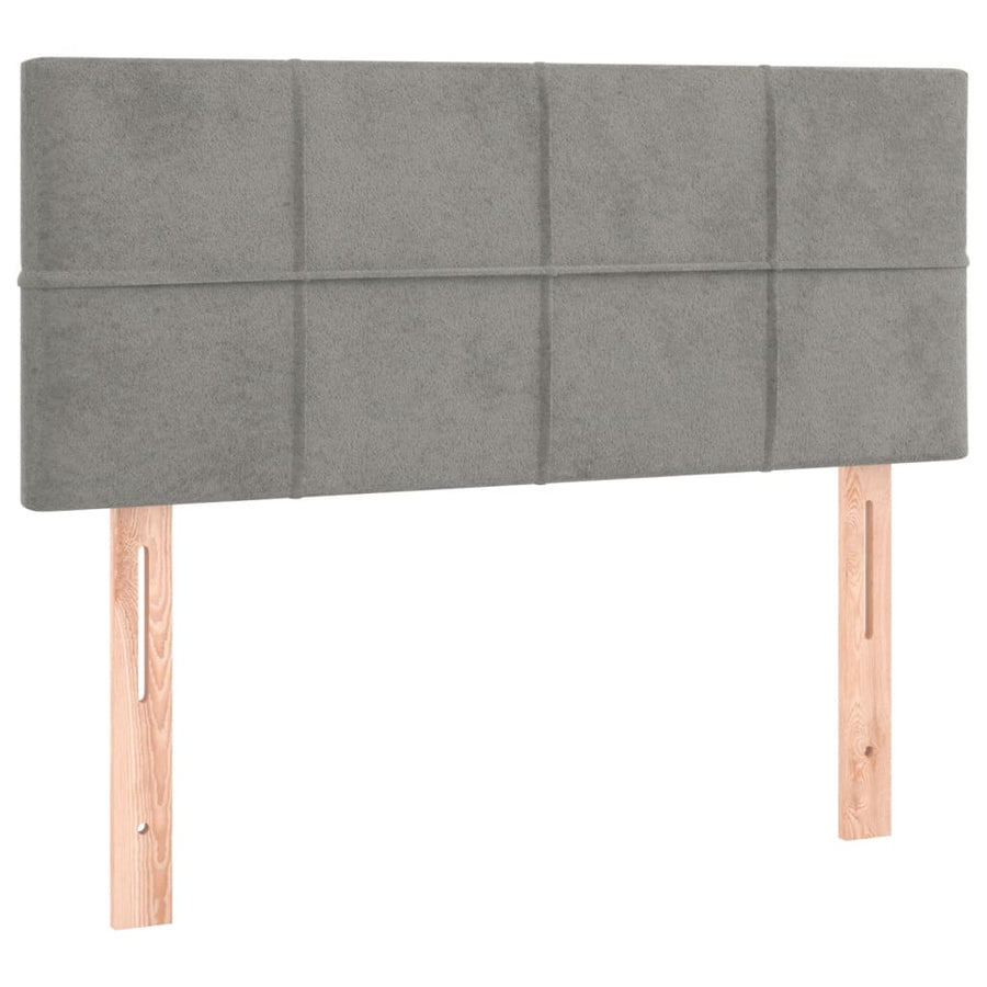 Boxspring met matras fluweel lichtgrijs 120x190 cm