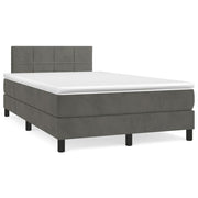 Boxspring bed 120x190 cm fluweel donkergrijs