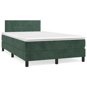 Boxspring met matras 120x190 cm donkergroen fluweel