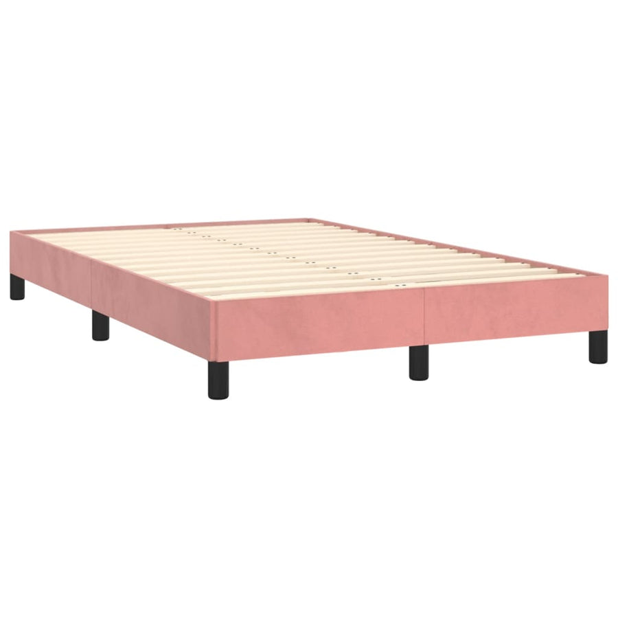 Boxspring met matras fluweel roze 120x190 cm