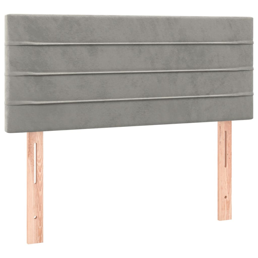 Boxspring met matras fluweel lichtgrijs 120x190 cm