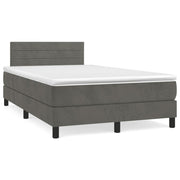Boxspring met matras 120x190 cm donkergrijs fluweel