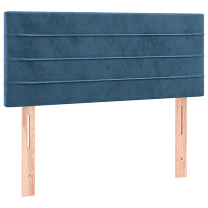 Boxspring met matras fluweel donkerblauw 120x190 cm