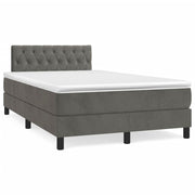 Boxspring 120x190 cm fluweel donkergrijs
