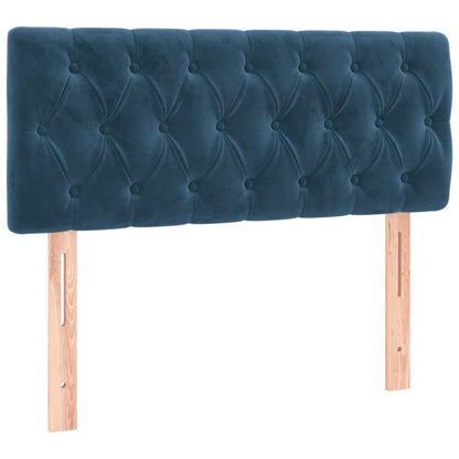 Boxspring met matras fluweel donkerblauw 120x190 cm