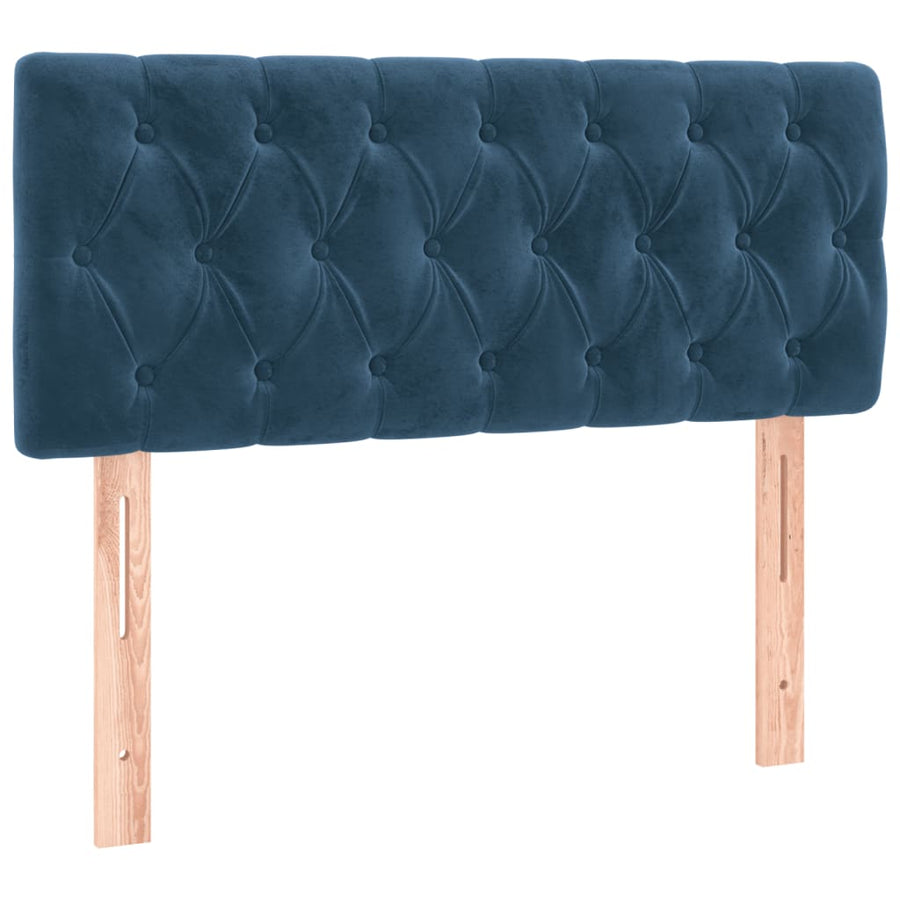 Boxspring met matras fluweel donkerblauw 120x190 cm