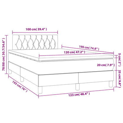 Boxspring met matras fluweel donkerblauw 120x190 cm