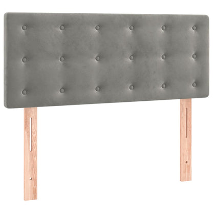 Boxspring met matras fluweel lichtgrijs 120x190 cm