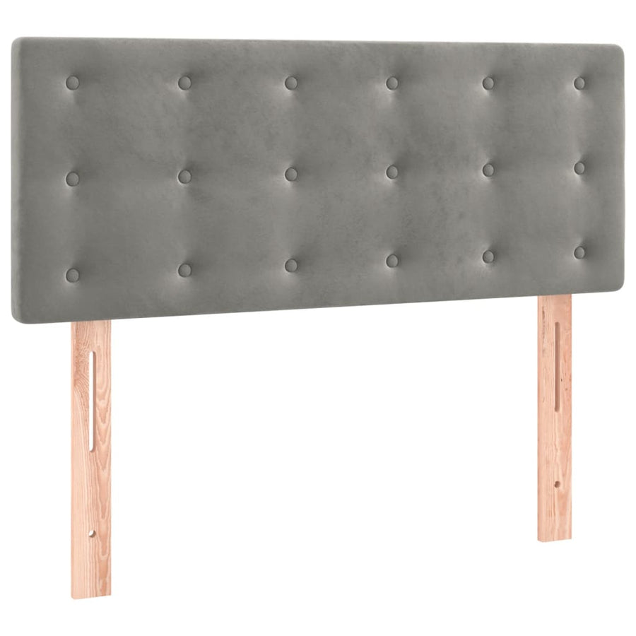 Boxspring met matras fluweel lichtgrijs 120x190 cm