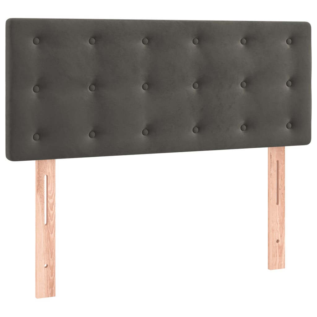 Boxspring met matras fluweel donkergrijs 120x190 cm