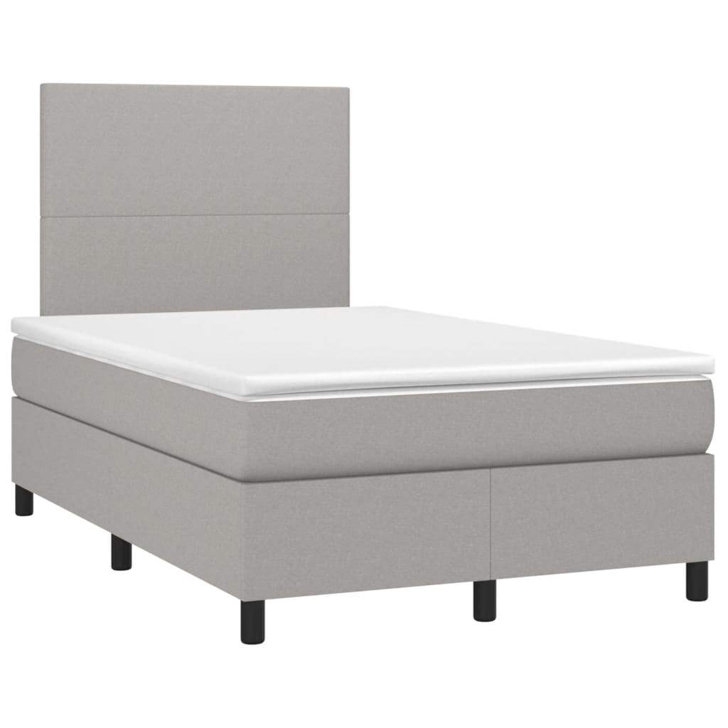 Boxspring met matras stof lichtgrijs 120x190 cm