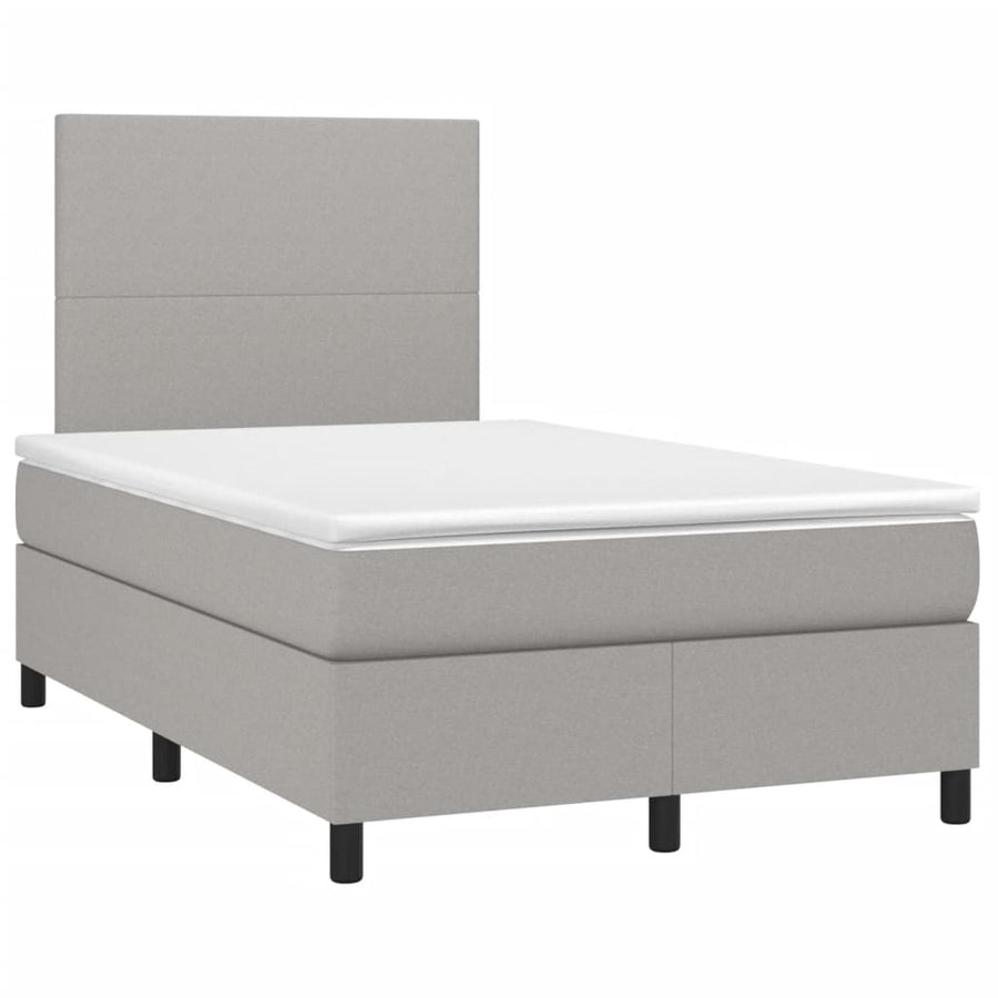 Boxspring met matras stof lichtgrijs 120x190 cm
