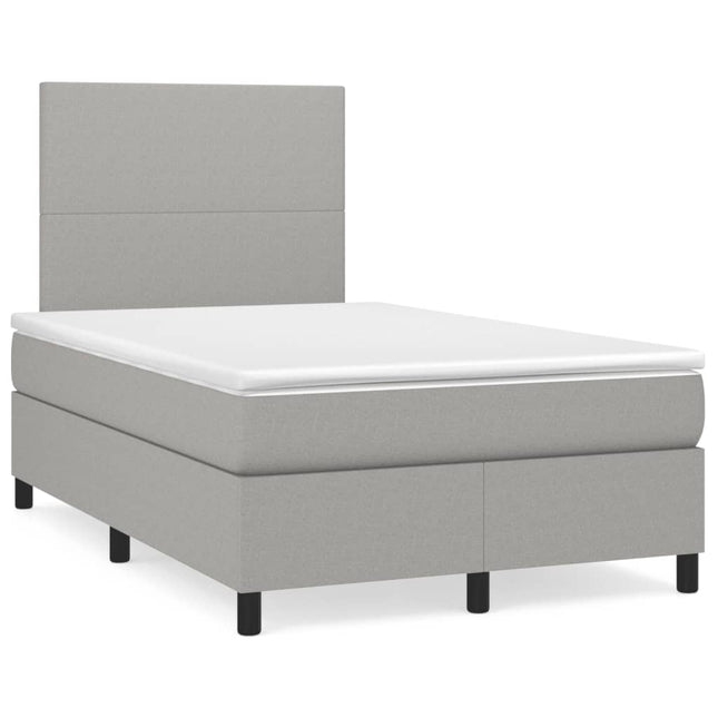 Boxspring met matras stof lichtgrijs 120x190 cm