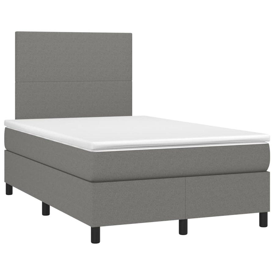 Boxspring met matras stof donkergrijs 120x190 cm
