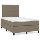 Boxspring met matras stof taupe 120x190 cm