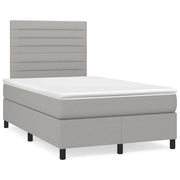 Box spring with light grey fabric mattress 120x190 cm