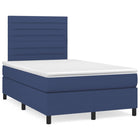 Boxspring met matras stof blauw 120x190 cm