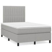 Boxspring met matras 120x190 cm lichtgrijs stof