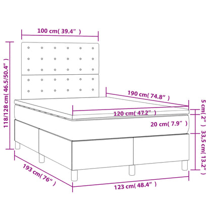 Boxspring met matras stof crèmekleurig 120x190 cm