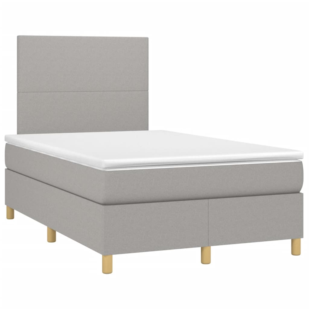 Boxspring met matras stof lichtgrijs 120x190 cm