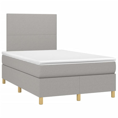 Boxspring met matras stof lichtgrijs 120x190 cm