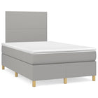 Boxspring met matras stof lichtgrijs 120x190 cm