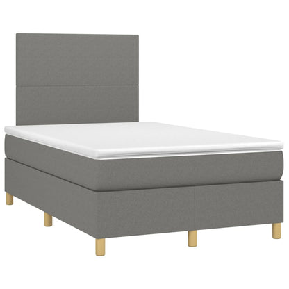 Boxspring met matras stof donkergrijs 120x190 cm