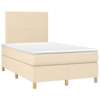 Boxspring Met Matras Stof Kleurig 120 x 190 cm Crème
