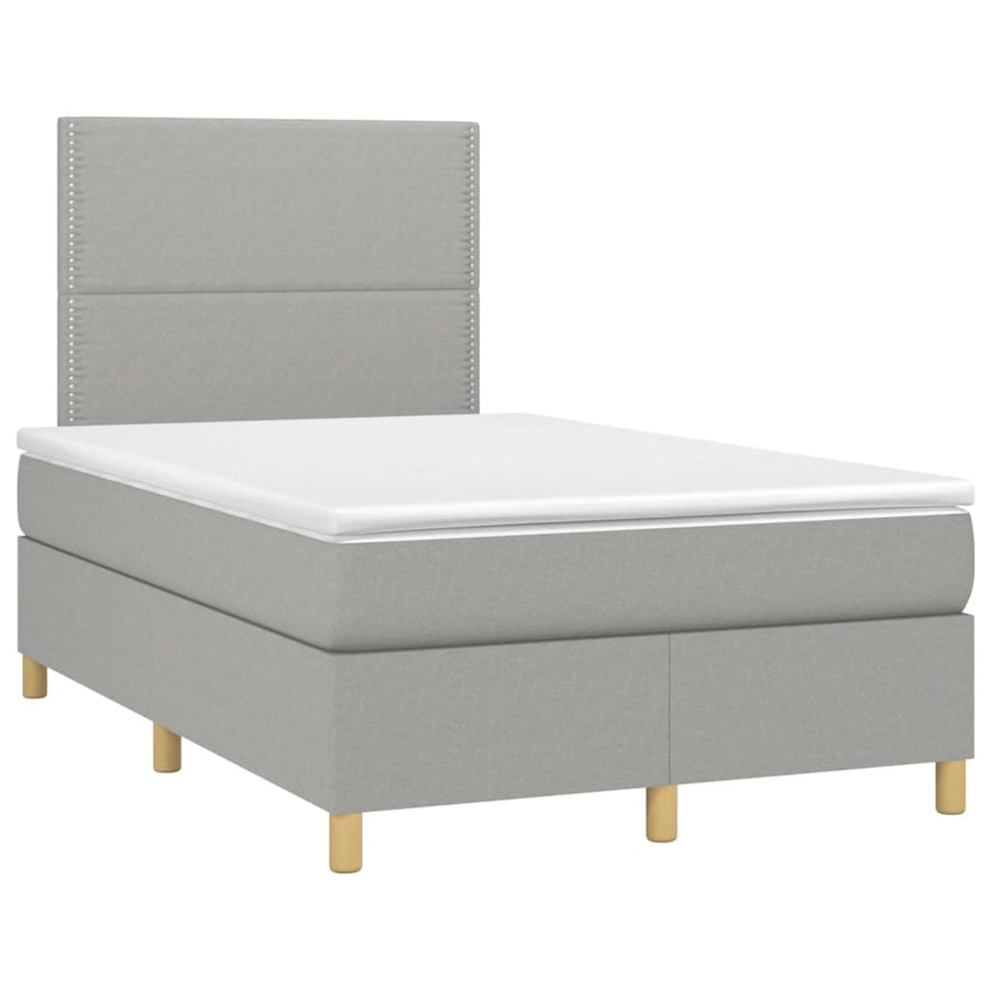 Boxspring met matras stof lichtgrijs 120x190 cm